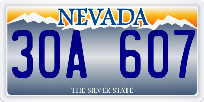 NV license plate 30A607