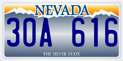 NV license plate 30A616