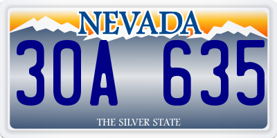 NV license plate 30A635