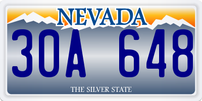 NV license plate 30A648
