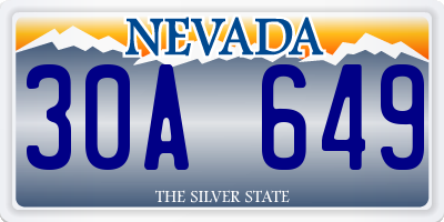 NV license plate 30A649