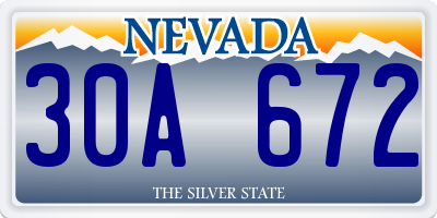 NV license plate 30A672