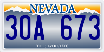NV license plate 30A673