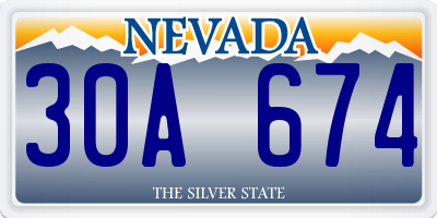 NV license plate 30A674