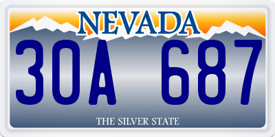 NV license plate 30A687