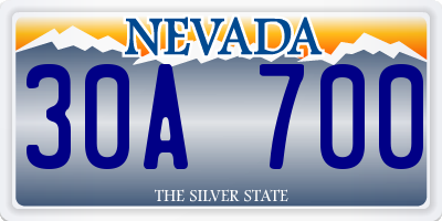 NV license plate 30A700