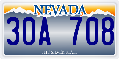 NV license plate 30A708