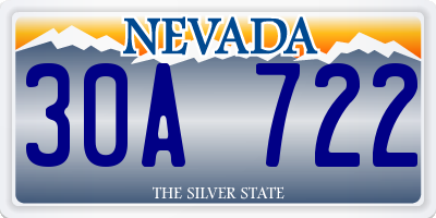 NV license plate 30A722