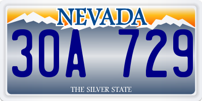 NV license plate 30A729