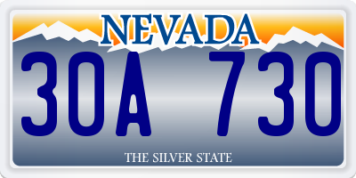 NV license plate 30A730
