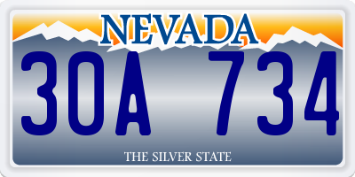 NV license plate 30A734