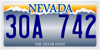 NV license plate 30A742