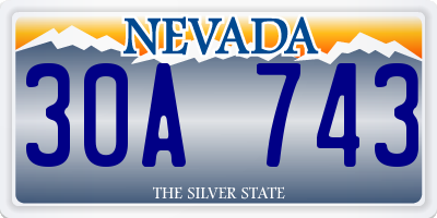 NV license plate 30A743