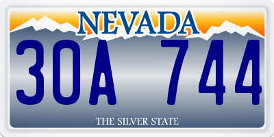 NV license plate 30A744