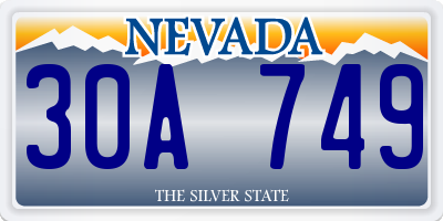 NV license plate 30A749