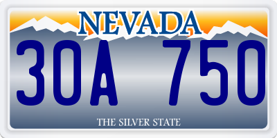 NV license plate 30A750