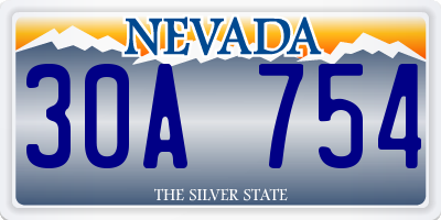 NV license plate 30A754