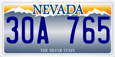 NV license plate 30A765