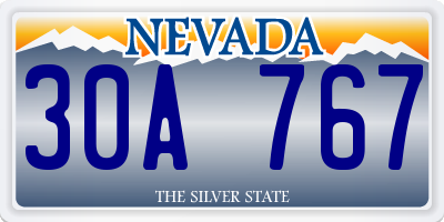 NV license plate 30A767