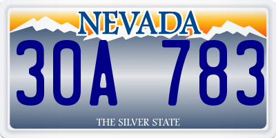 NV license plate 30A783