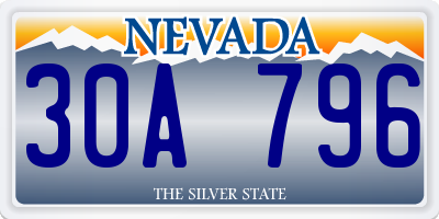 NV license plate 30A796