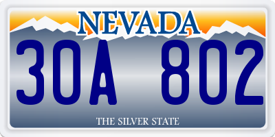 NV license plate 30A802