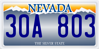 NV license plate 30A803