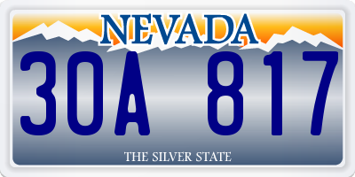 NV license plate 30A817