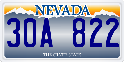 NV license plate 30A822