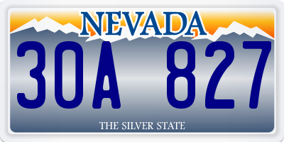 NV license plate 30A827