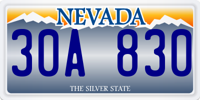 NV license plate 30A830