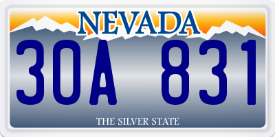 NV license plate 30A831