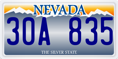 NV license plate 30A835