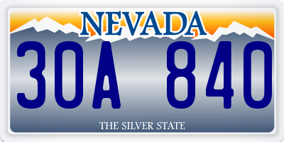 NV license plate 30A840