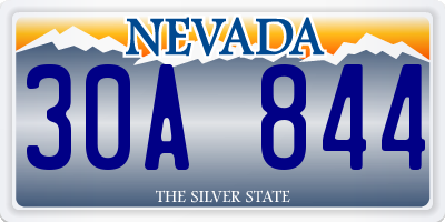 NV license plate 30A844