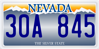 NV license plate 30A845