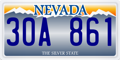 NV license plate 30A861