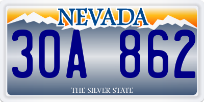 NV license plate 30A862