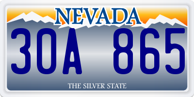 NV license plate 30A865
