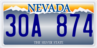NV license plate 30A874