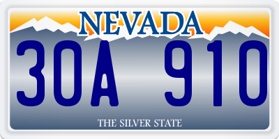 NV license plate 30A910