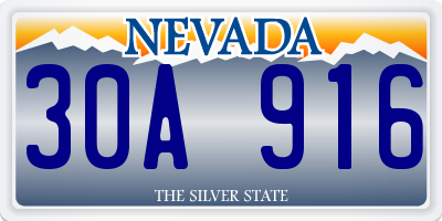 NV license plate 30A916