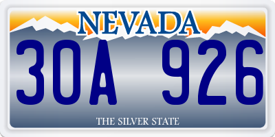 NV license plate 30A926