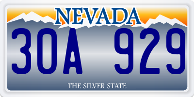 NV license plate 30A929