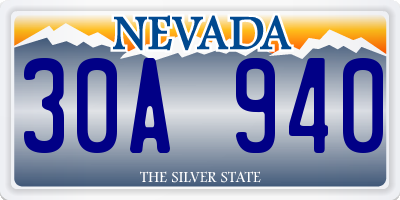 NV license plate 30A940