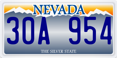 NV license plate 30A954