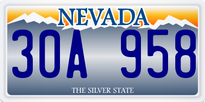 NV license plate 30A958