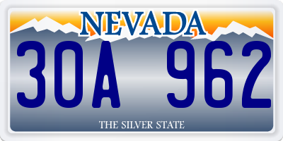 NV license plate 30A962