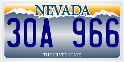 NV license plate 30A966