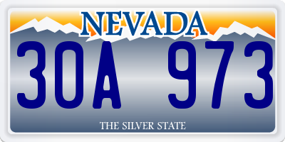 NV license plate 30A973
